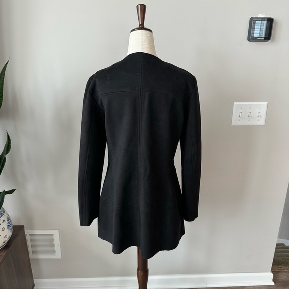 Zara Light Weight Faux-Suede Long Jacket with Full Silver Zipper - Picture 2 of 9